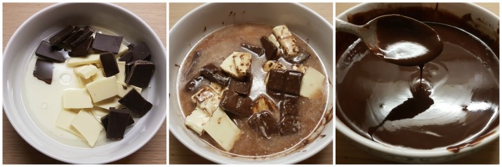 Crema Lindor veloce al cioccolato fondente e cioccolato bianco ricetta Dulcisss in forno by Leyla