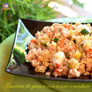 Insalata di quinoa con tonno e verdure-ricetta estiva-golosofia