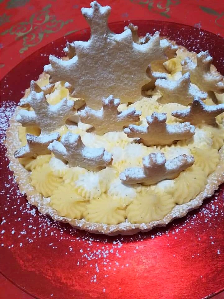 crostata fiocco di neve appena preparata