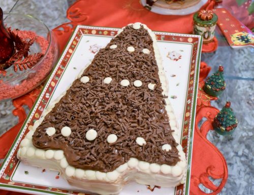 Albero di Natale con cioccolato bianco nutella e mascarpone