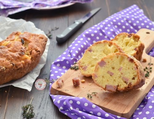 Ciambella rustica senza lievitazione con formaggio e prosciutto