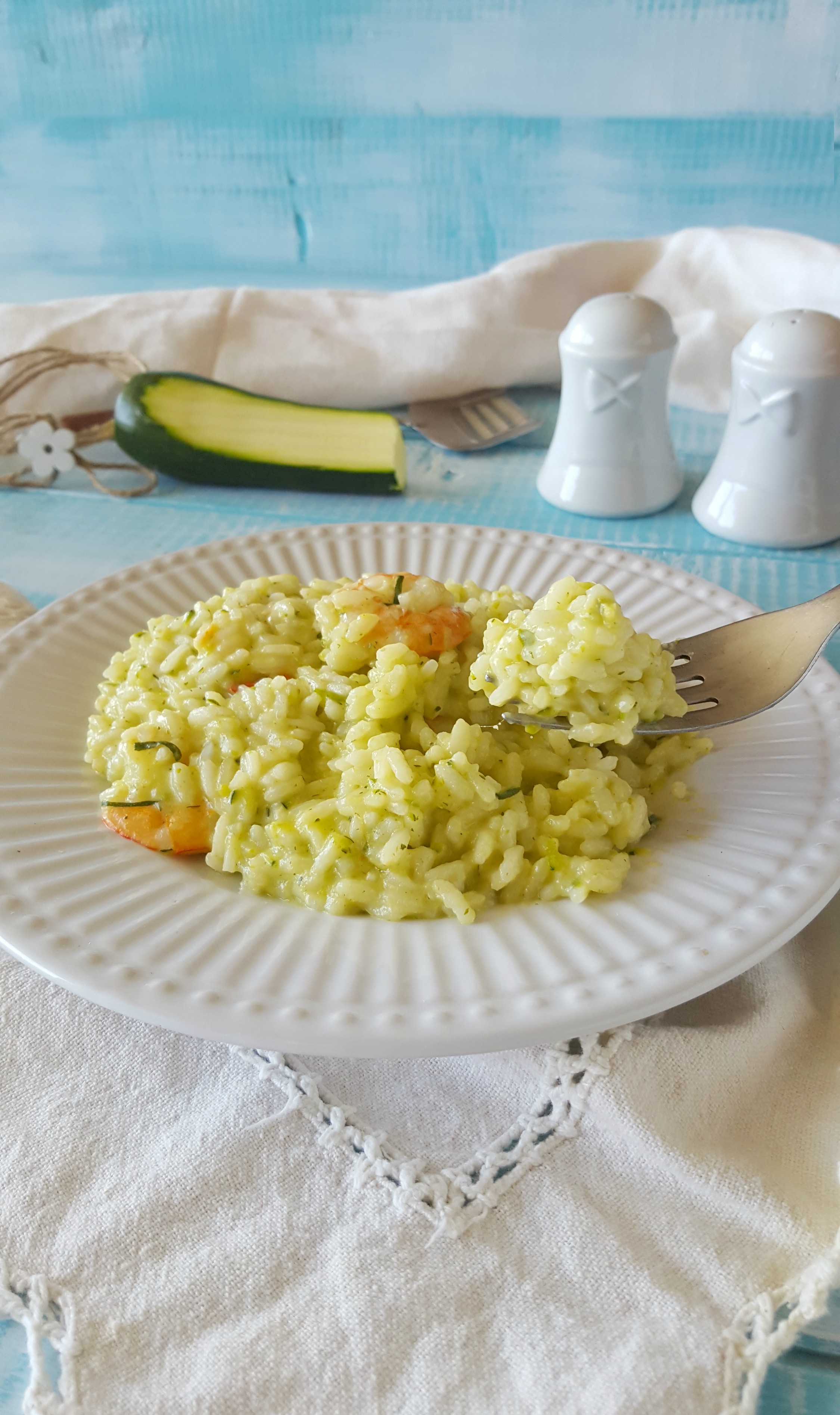 risotto zucchine e gamberi