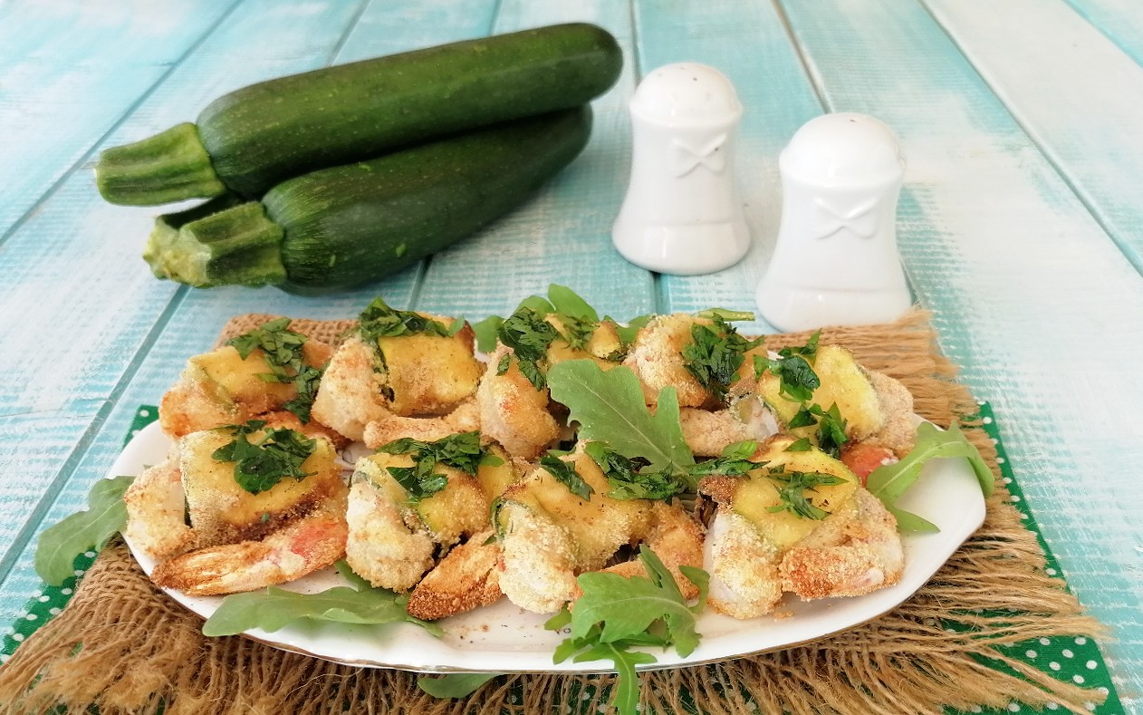 involtini di gamberi e zucchine