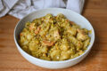 Gnocchi con pesto di pistacchi e gamberi