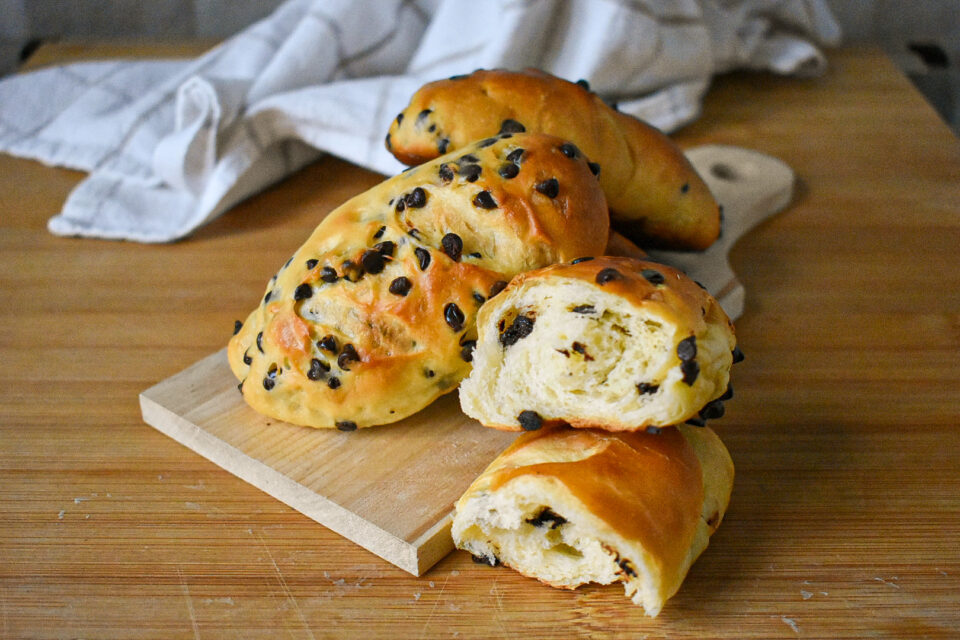 Panini al latte con gocce di cioccolato 