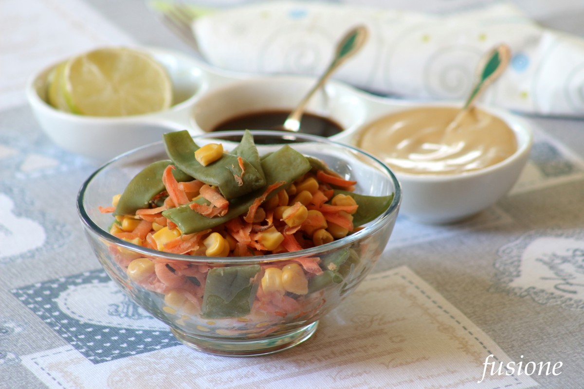insalata con taccole carote e mais