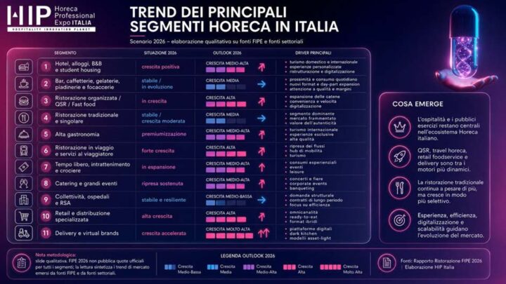 trend dei principali segmenti HIP Italia Horeca Professional Expo