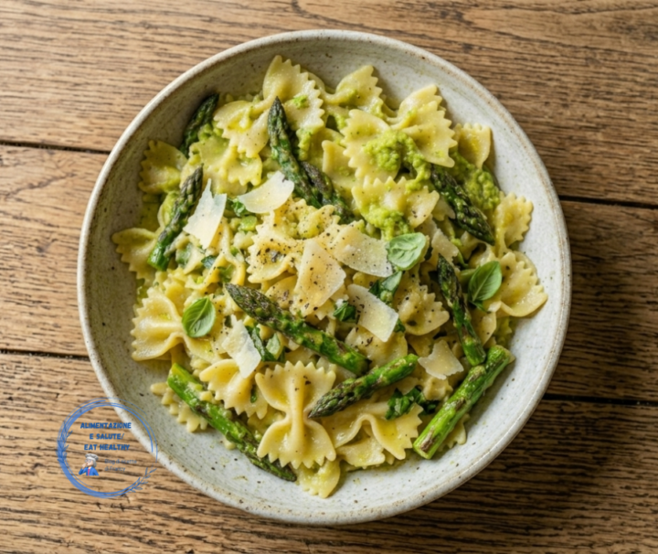 Pasta agli asparagi cremosa con parmigiano e limone