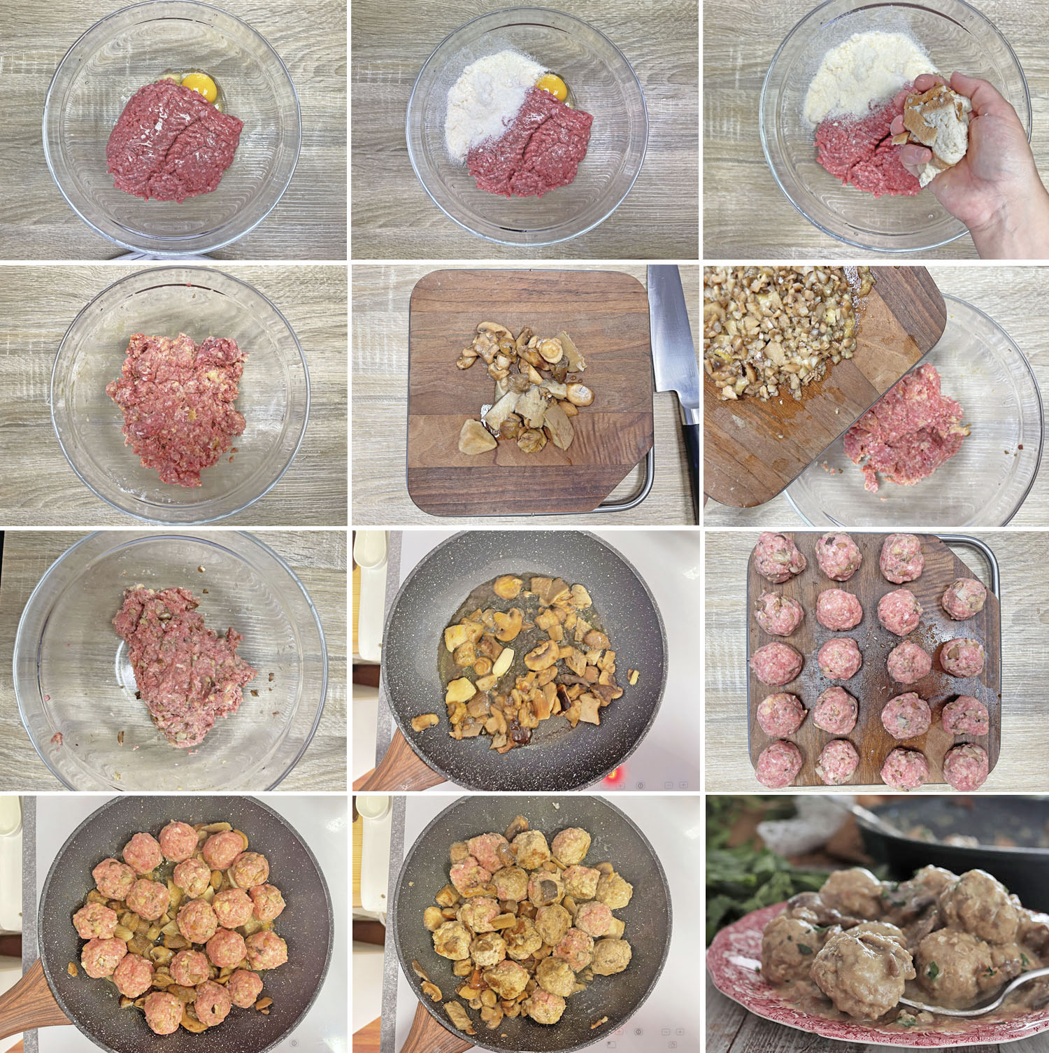 POLPETTE DI CARNE AI FUNGHI