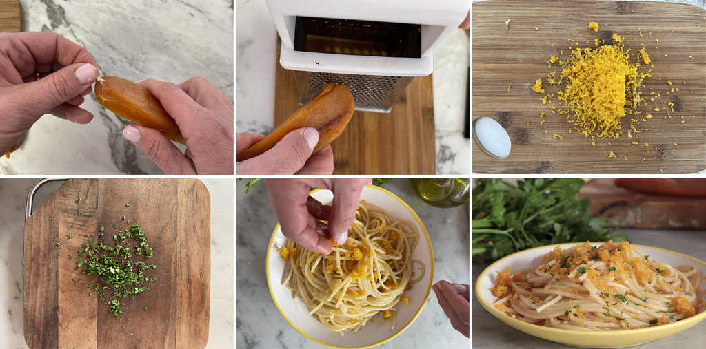 PASTA CON LA BOTTARGA limone e prezzemolo ricetta velocissima