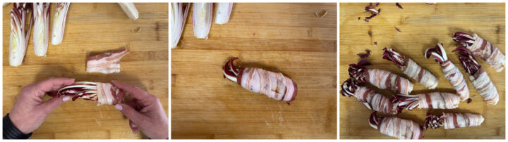 Involtini di radicchio e pancetta