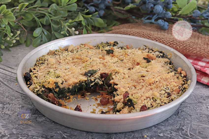 Tortino di spinaci senza uova con uvetta e pinoli ricetta con spinaci ...