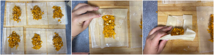 Fagottini zucca e amaretti