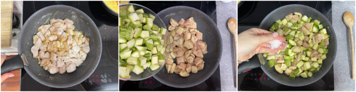 Pollo e zucchine al curry