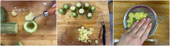 Zucchine alla ricotta in piedi