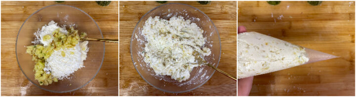 Zucchine alla ricotta in piedi