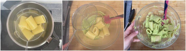 Pasta cremosa con avocado