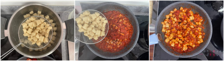 Gnocchi di fagioli con pomodoro e pancetta