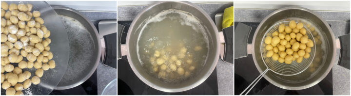 Gnocchi di ceci con vongole e pomodorini