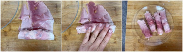 Involtini di prosciutto farciti