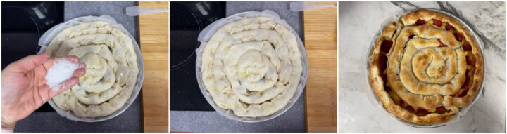 Torta arrotolata fragole e crema