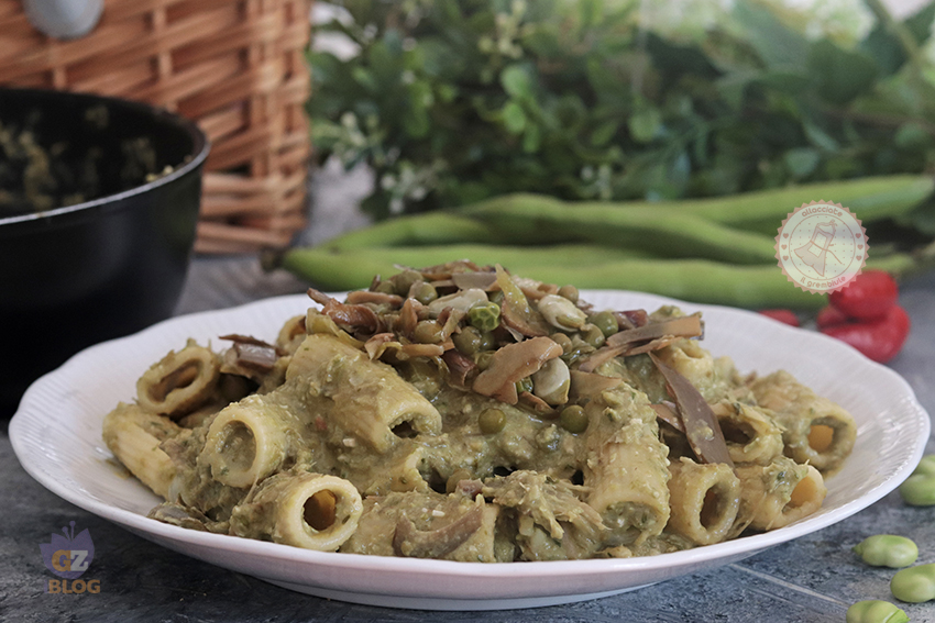 Pasta con pesto primavera