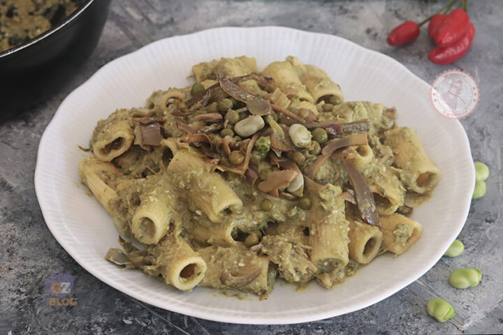 Pasta con pesto primavera