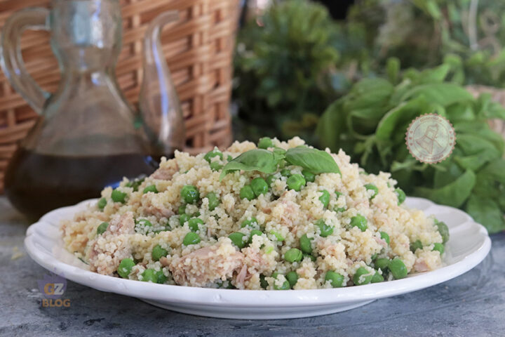 Cous cous tonno piselli e basilico