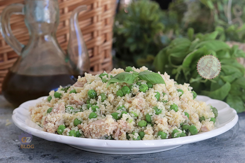Cous cous tonno piselli e basilico