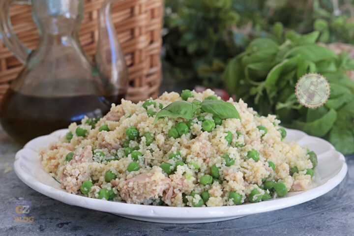 Cous cous tonno piselli e basilico