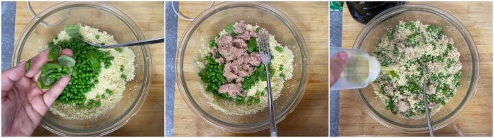 Cous cous tonno piselli e basilico ricetta