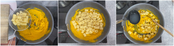 Pasta con crema di zucca e pancetta ricetta