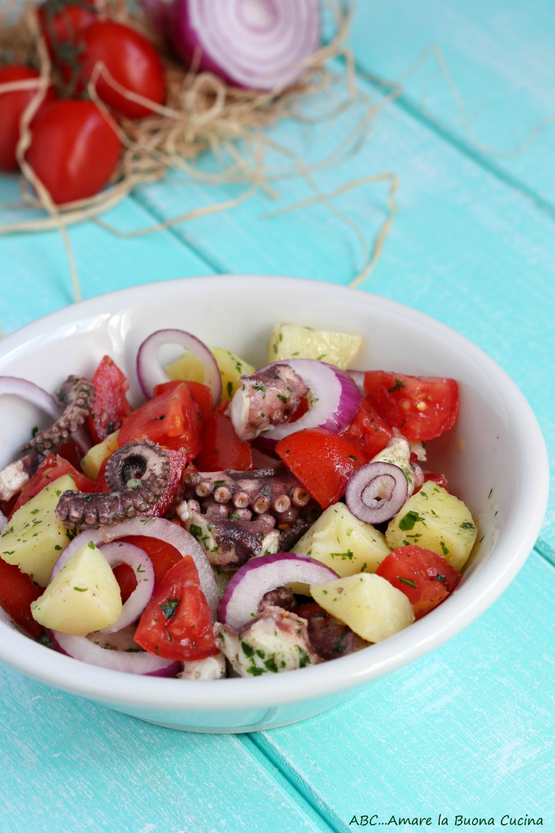 insalata di polpo con pomodorini e cipolla rossa 2