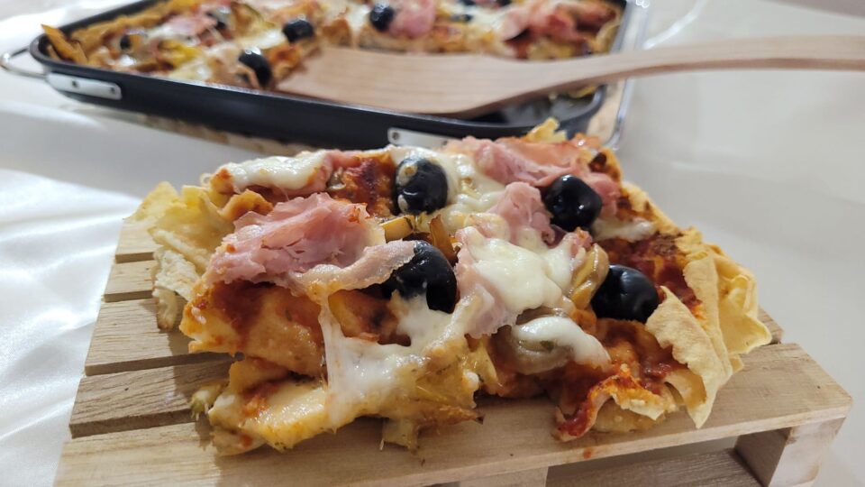 Pizza Capricciosa con Pane Carasau in Friggitrice ad Aria