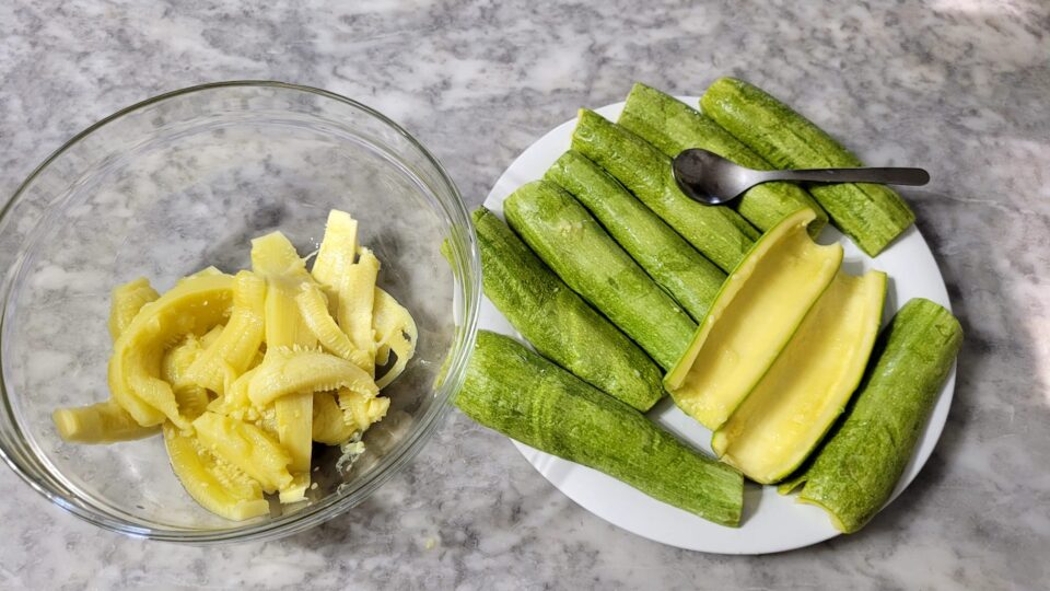 Zucchine Ripiene con Formaggio e Pinoli in friggitrice ad aria