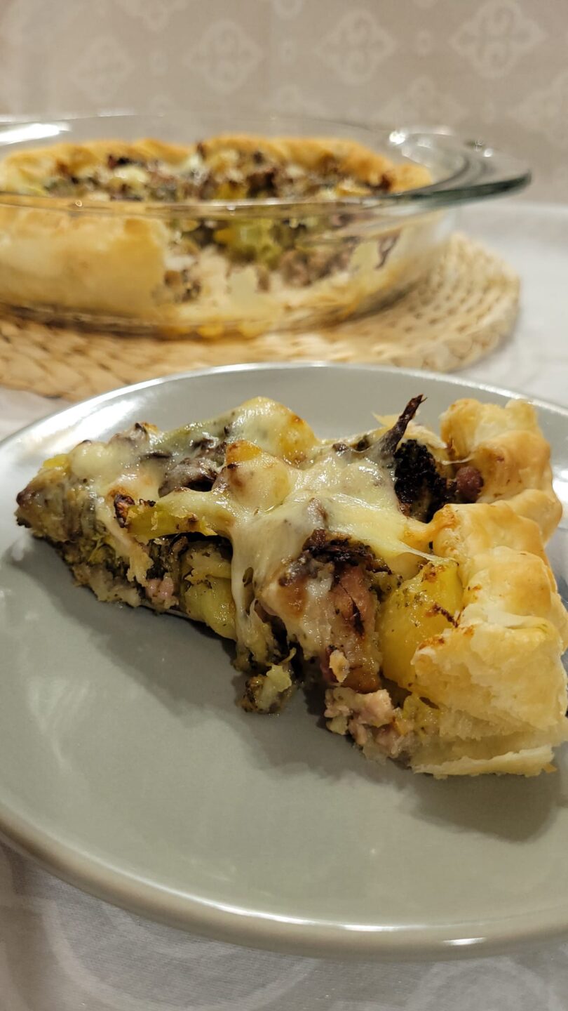 Torta Salata Patate Broccoli e Salsiccia in Friggitrice ad Aria