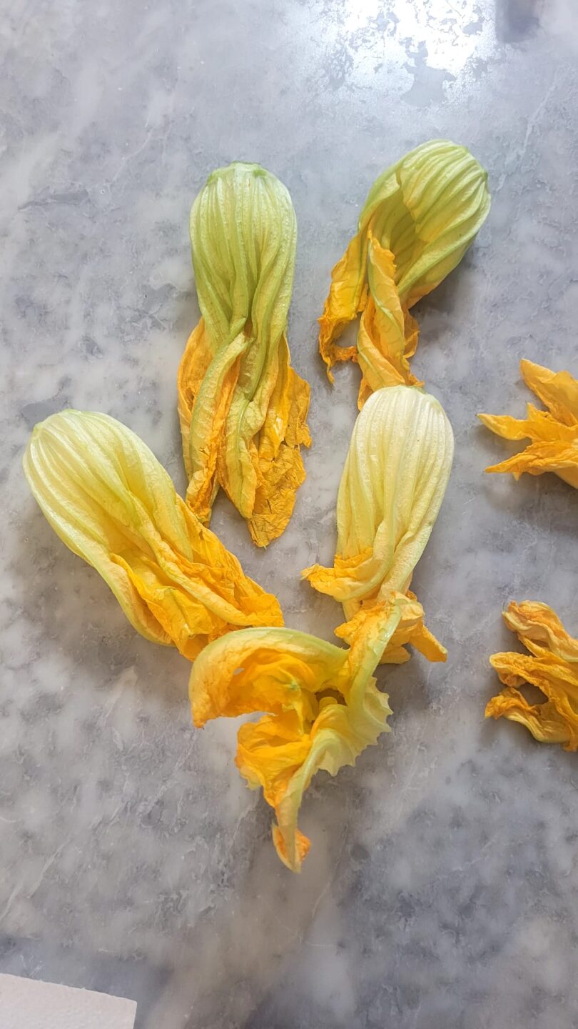 Culurgiones in Fiore: fiori di zucca ripieni in Friggitrice ad Aria