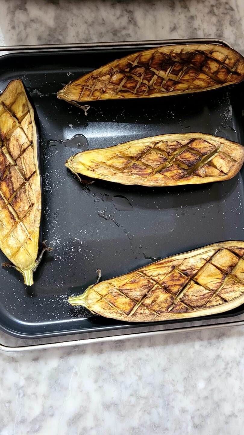 Barchette di melanzane in friggitrice ad aria