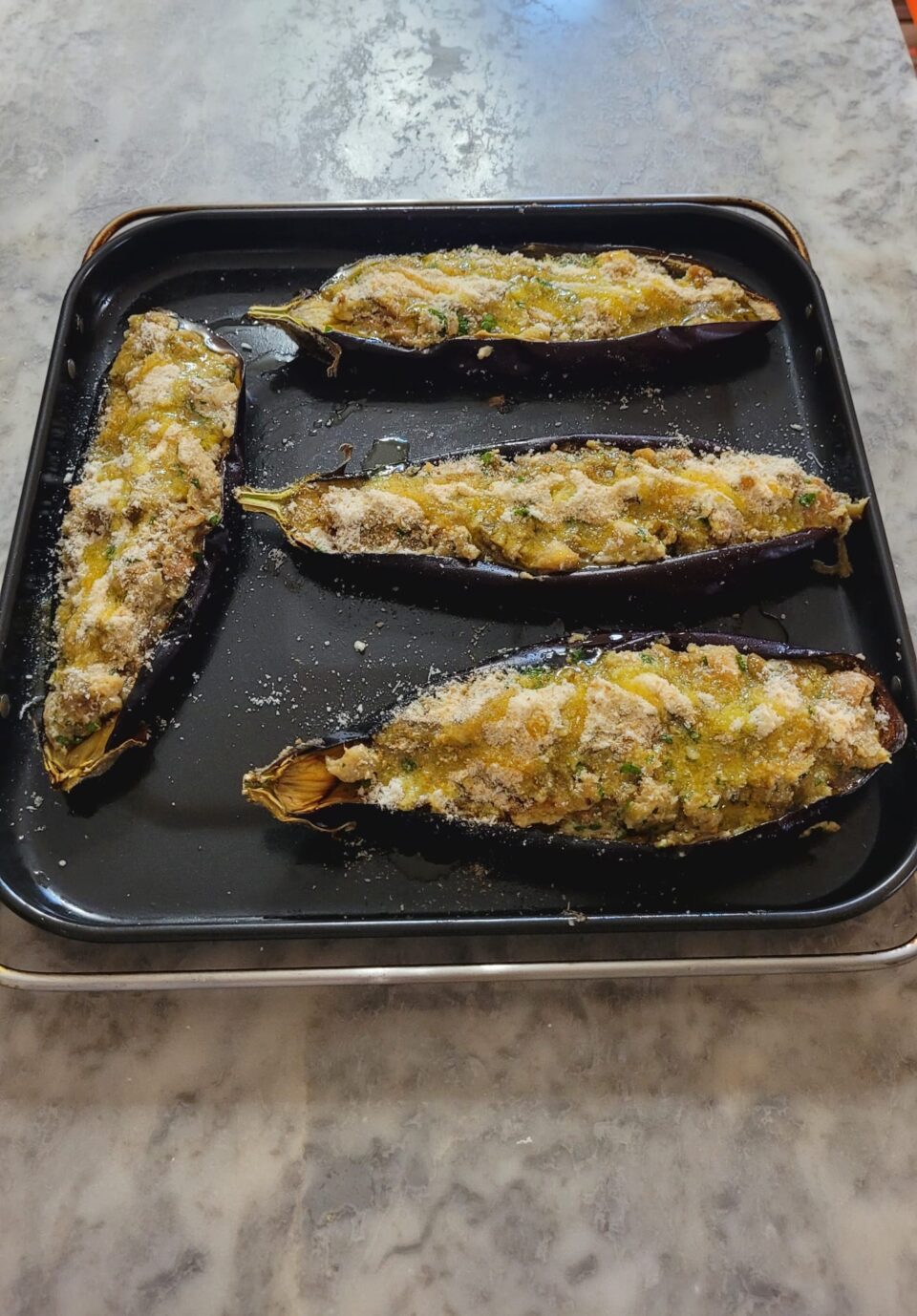 Barchette di melanzane in friggitrice ad aria