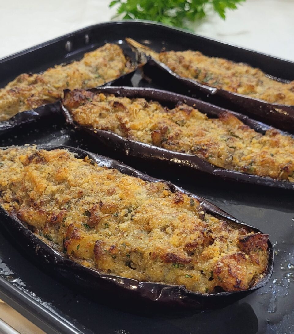 Barchette di melanzane in friggitrice ad aria