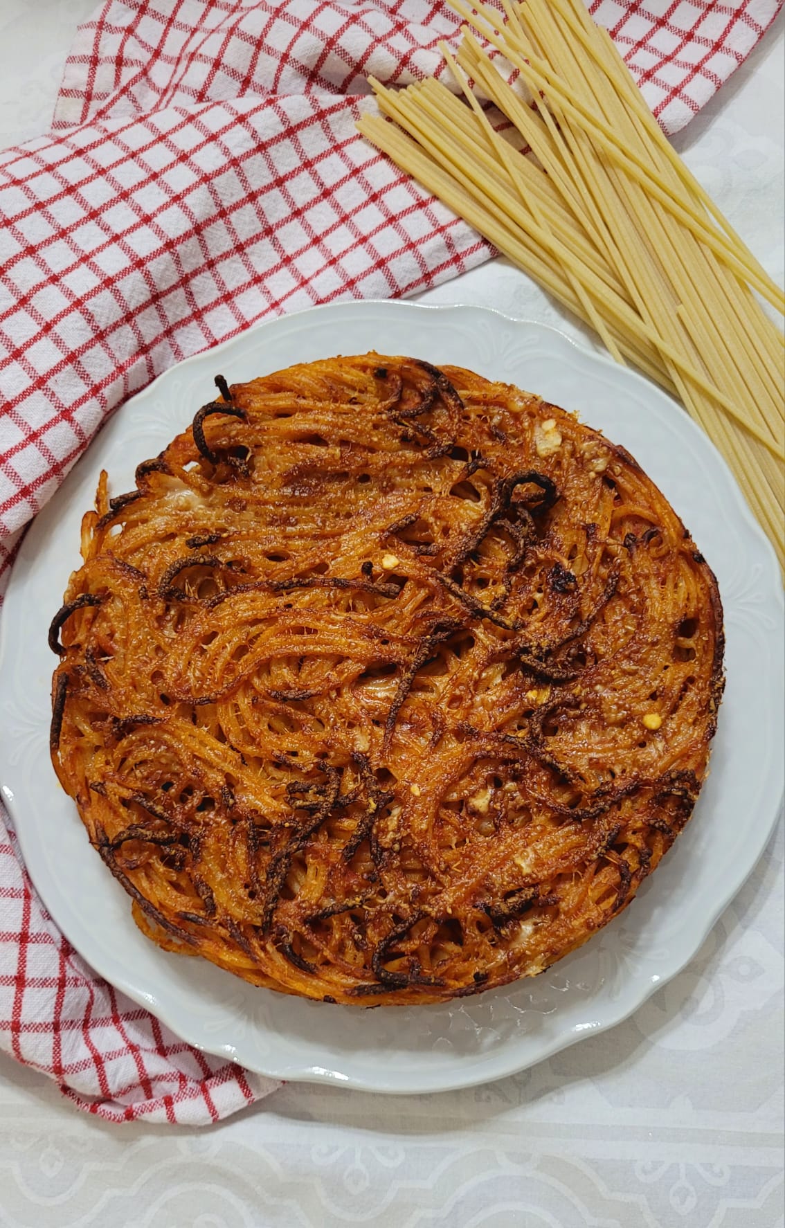 Pasta fritta alla siciliana in friggitrice ad aria