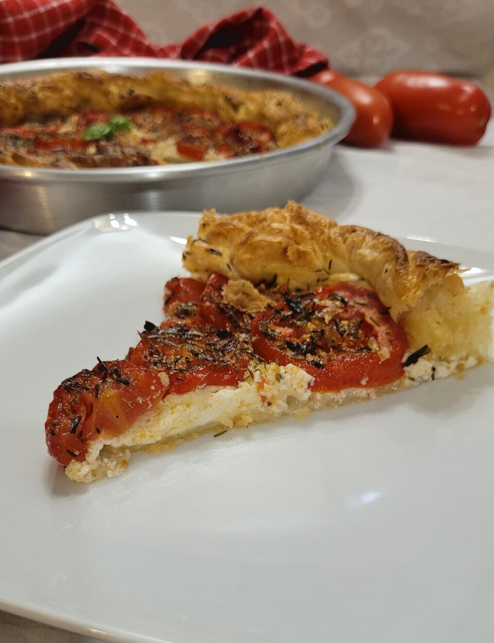 Torta salata pomodori e caprino in friggitrice ad aria
