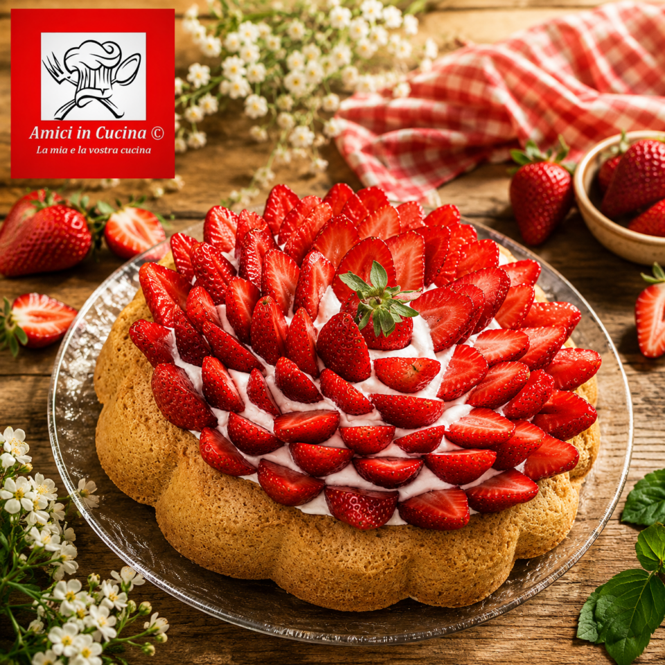 Crostata morbida con crema al mascarpone e fragole fresche