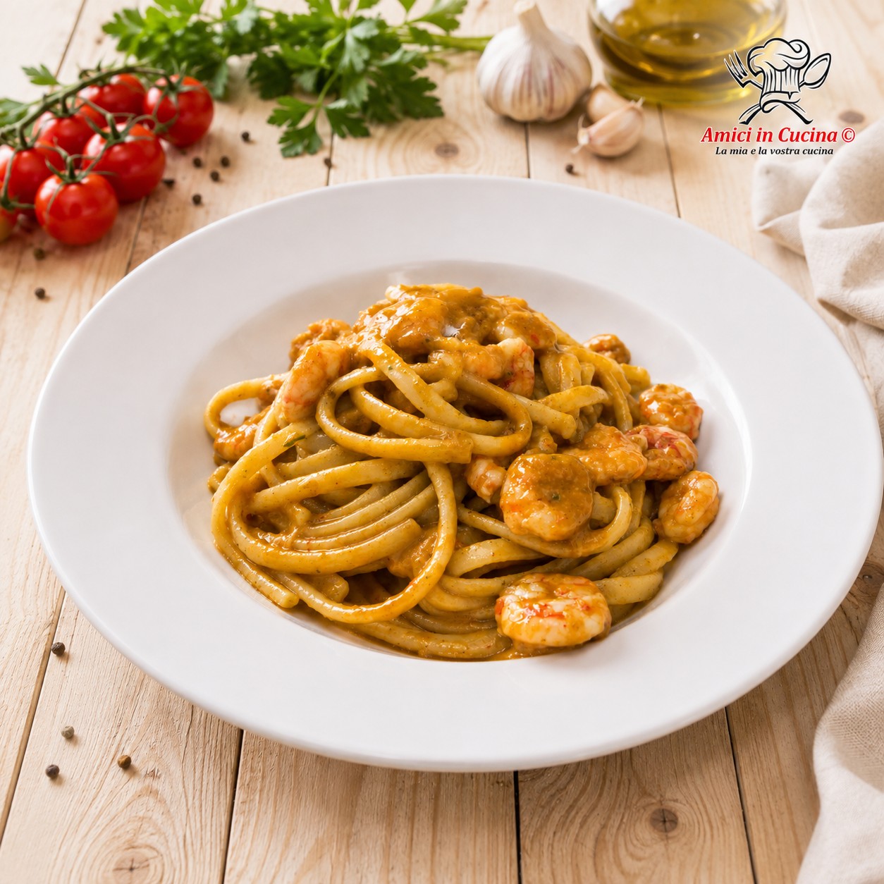 Linguine con gambero rosso cremose e saporite