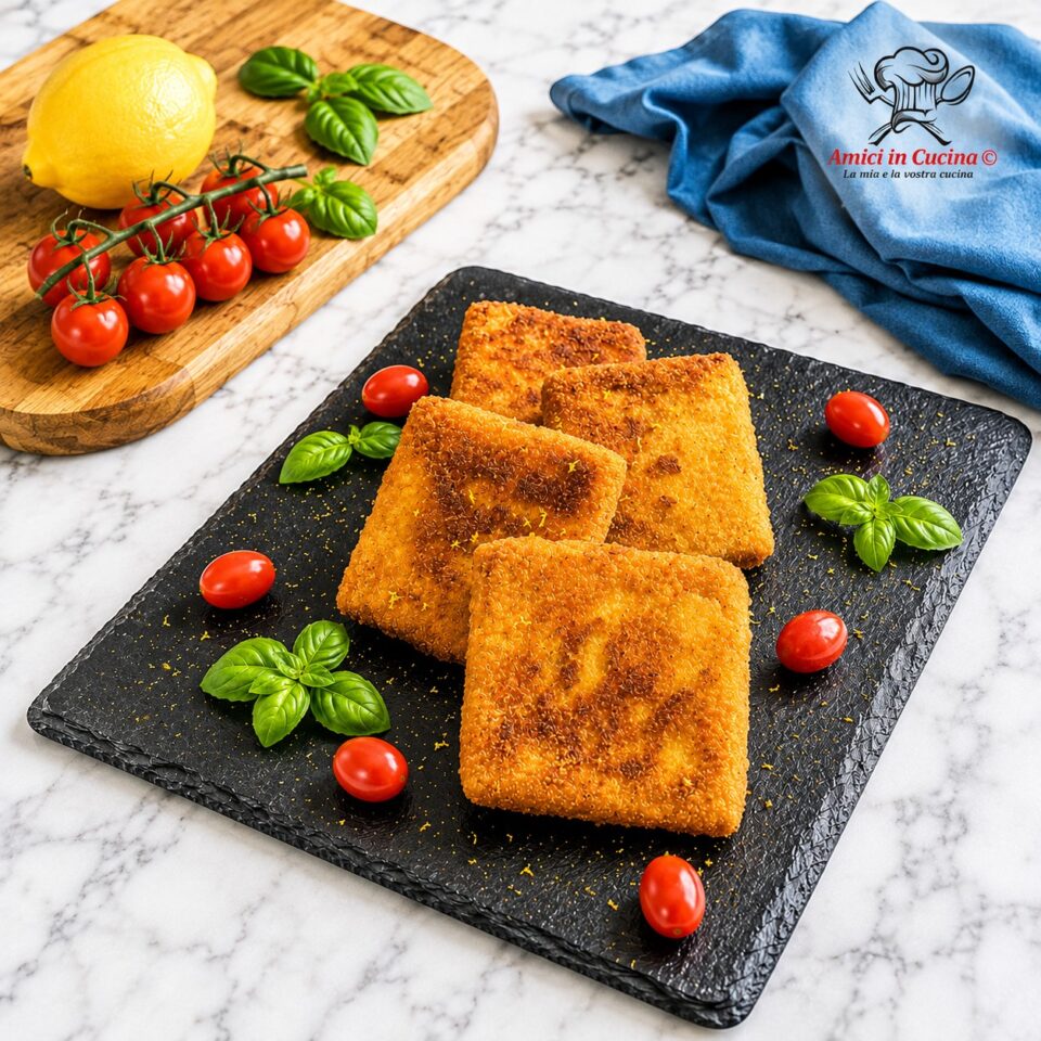 Mozzarella in carrozza alla mediterranea con acciughe e pomodori secchi
