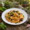 Spaghettoni Olive e Capperi con Acciughe e Pangrattato Croccante