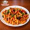 Rigatoni con polpo piccante e olive