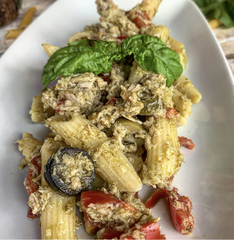 PASTA CON PESTO POMODORINI TONNO E OLIVE le ricette angelasurano80