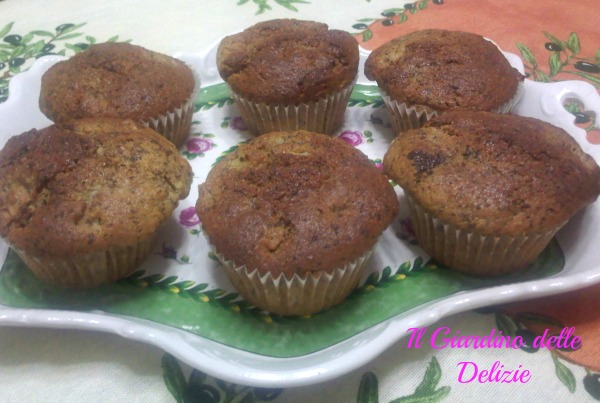 muffin al cocco cioccolato e pera