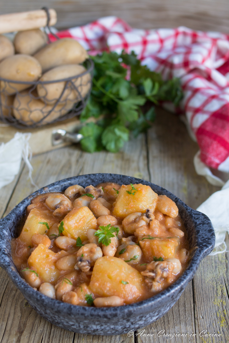 seppioline con patate e fagioli